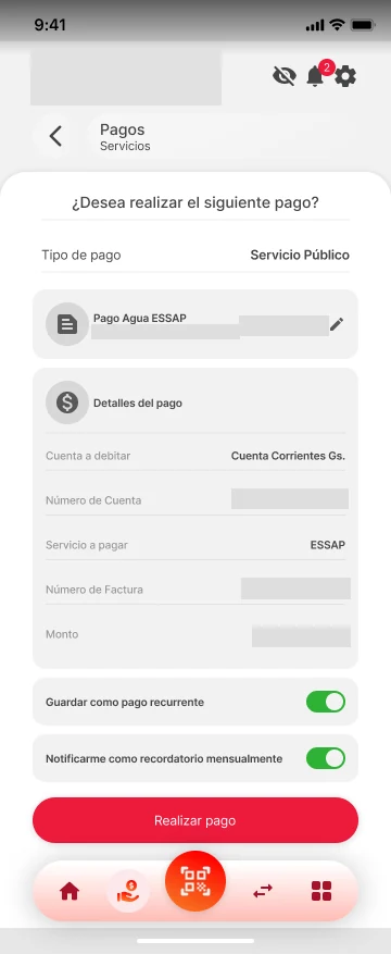 Protótipo mobile: revisão de pagamento antes da confirmação